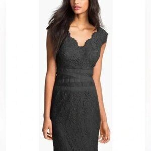 Tadashi Shoji Black One-Piece Lace Dress Size 14